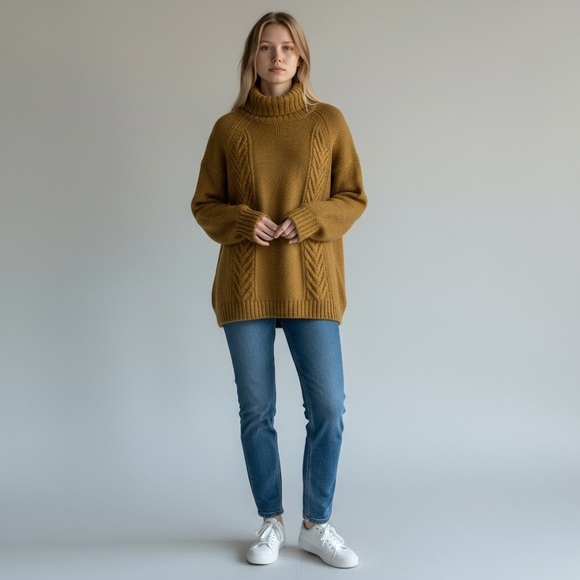 American Eagle Brown Textured Turtleneck Knit Sweater Size XXL - Picture 11 of 11